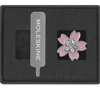Moleskine Pin Sakura, Pin Argento Decorativo per Taccuino e Agenda Personalizzata, Charm Fiore in Lega di Zinco, Dimensioni 28 mm