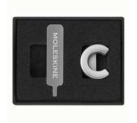 Moleskine Pin per Taccuino o Agenda Lettera C, Spilla Lettere, Personalizza la Chiusura con Elastico, Idee Regalo Personalizzato, Colore Argento
