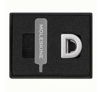 Moleskine Pin per Taccuino o Agenda Lettera D, Spilla Lettere, Personalizza la Chiusura con Elastico, Idee Regalo Personalizzato, Colore Argento