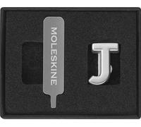 Moleskine Pin per Taccuino o Agenda Lettera J, Spilla Lettere, Personalizza la Chiusura con Elastico, Idee Regalo Personalizzato, Colore Argento