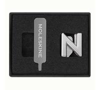 Moleskine Pin per Taccuino o Agenda Lettera N, Spilla Lettere, Personalizza la Chiusura con Elastico, Idee Regalo Personalizzato, Colore Argento
