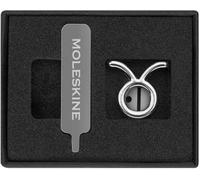 Moleskine Pin per Taccuino o Agenda Toro, Spilla Simbolo Zodiacale, Personalizza la Chiusura con Elastico, Idee Regalo Personalizzato, Colore Argento