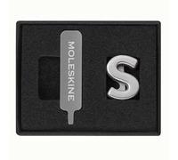 Moleskine Pin per Taccuino o Agenda Lettera S, Spilla Lettere, Personalizza la Chiusura con Elastico, Idee Regalo Personalizzato, Colore Argento