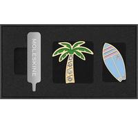 Moleskine Pins tema Paesi, Set Pins Palma e Tavola da Surf, US West Coast, per Taccuini e Agende, Accessori Decorativi e Idea Regalo