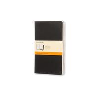 Quaderno Cahier Journal Moleskine large a righe nero. Black. Set da 3