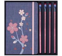 Moleskine Set Regalo Sakura, Set 4 Matite Blackwing Dure e Due Taccuini a Righe e a Pagine Bianche, Formato Large 13 x 21 cm, con Gift Box Riutilizzabile in Tessuto