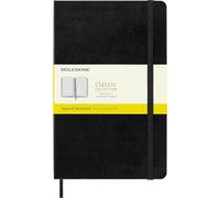 Taccuino Moleskine large a quadretti copertina rigida nero. Black