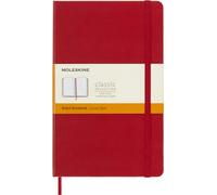 Moleskine Classic Notebook, Taccuino a Righe, Copertina Rigida e Chiusura ad Elastico, Formato Large 13 x 21 cm, Colore Rosso Scarlatto, 240 Pagine
