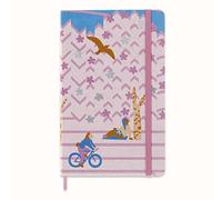Moleskine Taccuino in Edizione Limitata, Taccuino Sakura, Layout a Righe e Copertina Rigida in Tessuto, Formato Large 13 x 21 cm, Motivo Bicicletta e Colore Rosa Scuro