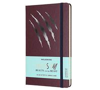 Moleskine Taccuino La Bella e La Bestia in Edizione Limitata, Notebook a Righe a Tema Beauty and The Beast con Stickers, Tema Graffio della Bestia, Formato Large 13 x 21 cm, Colore Prugna, 240 Pagine