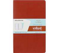 Moleskine Volant Journal, Set 2 Quaderni con Pagine a Righe Staccabili, Copertina Morbida, Colori Arancione Corallo e Blu Acqua, Formato Large 13 x 21 cm, 124 Pagine