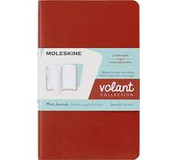 Moleskine Volant Journal, Set 2 Quaderni con Pagine a Righe Staccabili, Copertina Morbida, Colori Arancione Corallo e Blu Acquamarina, Formato Pocket 9 x 14 cm, 124 Pagine