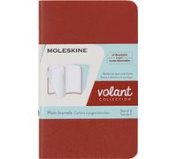 Moleskine Volant Journal, Set 2 Quaderni con Pagine Bianche Staccabili, Copertina Morbida, Colori Arancione Corallo e Blu Acquamarina, Formato XS 6.5 x 10.5 cm
