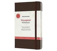 Moleskine Voyageur Notebook, Travel Notebook, Fabric Hard Cover with Elastic Closure, Coffee Brown Colour, Size 11.5 x 18 cm, 208 Pages