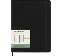 Moleskine Weekly Planner 2023-2024, Agenda 18 Mesi, Diario Accademico, Agenda Settimanale con Copertina Morbida, Formato XL 19 x 25 cm, Colore Nero