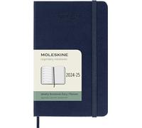Moleskine Weekly Planner 2024-2025, Agenda Settimanale 18 Mesi 2025 Con Spazio Per Note, Con Copertina Rigida e Chiusura Elastica, Formato Pocket 9 x 14 cm, Colore Blu Zaffiro