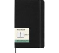 Moleskine Weekly Planner 2025-2026, Agenda Settimanale 18 Mesi, Agenda Orizzontale Con Copertina Rigida e Chiusura Elastica, Formato Large 13 x 21 cm Colore Nero