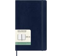 Moleskine 18 Monate Wochen Notizkalender 2025/2026, Large/A5, 1 Wo = 1 Seite, rechts linierte Seite, Weicher Einband, Saphir
