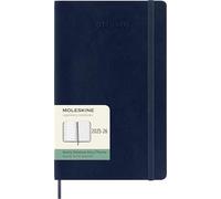 Moleskine 18 Monate Wochen Notizkalender 2025/2026, Large/A5, 1 Wo = 1 Seite, rechts linierte Seite, Weicher Einband, Saphir
