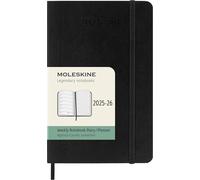 Moleskine Weekly Planner 2025-2026, Agenda Settimanale 18 Mesi Con Spazio per Note, Copertina Morbida e Chiusura Elastica, Formato Pocket 9 x 14 cm, Colore Nero