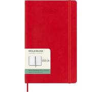 Moleskine 18 Monate Wochen Notizkalender 2025/2026, Large/A5, 1 Wo = 1 Seite, rechts linierte Seite, Weicher Einband, Scharlachrot