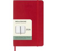 Moleskine Weekly Planner, Agenda Settimanale 2026 12 Mesi Con Spazio Per Note, Con Copertina Morbida e Chiusura Elastica, Formato Pocket 9 x 14 cm, Colore Rosso