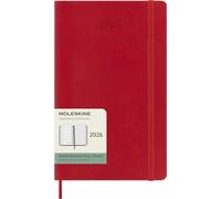 Moleskine 12 Monate Wochen Notizkalender 2026, Large/A5, 1 Wo = 1 Seite, rechts linierte Seite, Weicher Einband, Scharlachrot