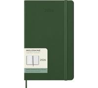 Moleskine 12 Monate Wochen Notizkalender 2026, Large/A5, 1 Wo = 1 Seite, rechts linierte Seite, Fester Einband, Myrtengrün