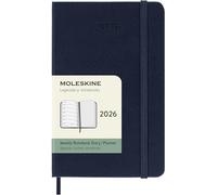 Moleskine 12 Monate Wochen Notizkalender 2026, Pocket/A6, 1 Wo = 1 Seite, rechts linierte Seite, Fester Einband, Saphir