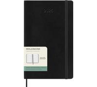 Moleskine Weekly Planner, Agenda Settimanale Orizzontale 12 Mesi 2025, Copertina Morbida e Chiusura Elastica, Colore Nero, Formato Large 13x21 cm