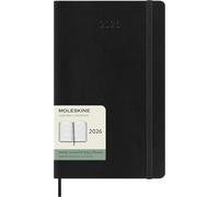 Moleskine 12 Monate Wochen Notizkalender 2026, Large/A5, 1 Wo = 2 Seiten, linierte Seiten, Weicher Einband, Schwarz