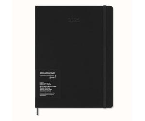 Moleskine Weekly Planner, Agenda Settimanale Smart PRO 12 Mesi 2025, Smart PRO Planner, Chiusura Elastica, Colore Nero, Formato Extra Large 19x25 cm