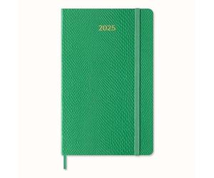 Moleskine Weekly Planner Precious and Ethical, Agenda Settimanale con Spazio per Note 12 Mesi 2025, Copertina Morbida Vegana Pitonata, con Confezione Regalo, Colore Verde, Formato Large 13 x 21 cm