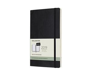 Moleskine Wochen Notizkalender, 12 Monate, 2019, Deutsch, Large/A5, Soft Cover, Schwarz
