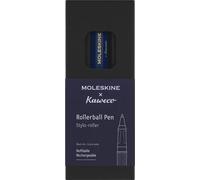 Moleskine x Kaweco, Penna Roller Ricaricabile in Plastica ABS, per Scrivere e Prendere Appunti, Ricaricabile con 0,7 mm di Inchiostro Nero Incluso, Colore Blu