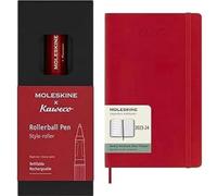 Moleskine x Kaweco, Penna Roller Ricaricabile in Plastica ABS, Rosso + Weekly Pl