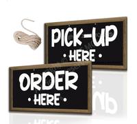 MOLESS Segnali di ordine e ritiro, 30,5 x 15,2 cm, in metallo, Ordina qui e ritira qui. Segnaletica in alluminio antiruggine da 040 mm, cartelli per bar, ristoranti, camion alimentari, facili da