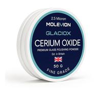 Molevion Glaciox Premium Cerium Oxide 50 g polvere per lucidatura vetro 2,5 micron