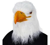 molezu Maschera con aquila bianca, maschera con bocca aperta, Novelty Latex Hawk, maschera per uccelli, cosplay, feste, accessori di scena per adulti