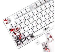 MOLGRIA Keycaps 110 Set per tastiera meccanica a grandezza naturale, Custom PBT OEM Profile caps Font giapponese con Keycap Puller per Cherry MX 104/87/71/61 Tastiera 60% (Plum Blossom)