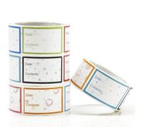 MOLHEM Etichette per congelatore 2,5 x 4,1 cm, 4 rotoli (800 pezzi), adesivi resistenti, impermeabili e riutilizzabili