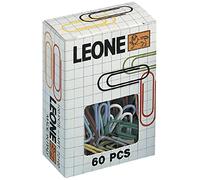 Molho Leone - 72114 Fermaglio arrotondato colorato plastificato da 32mm, Confezione da 60 pezzi