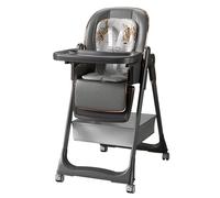 MoLi Pelle PU Seggiolone, Sedile Regolabile Sediolone, Seggiolone Pappa Vassoio a Doppio Strato (8122 Gray)