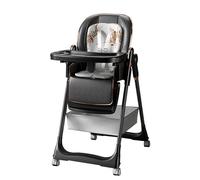 MoLi Pelle PU Seggiolone, Seggiolone Pappa Vassoio a Doppio Strato, Sedile Regolabile Sediolone (8122 Black)
