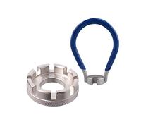 molibdeno della bici ha parlato registra l'attrezzo in bicicletta Repair Tool Spoke Chiave（argento e blu）