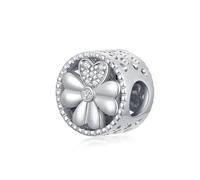 MOLICACI Ciondolo con perle in argento Sterling S925 con quadrifoglio portafortuna per lei, donne, donne, anniversari, San Patrizio