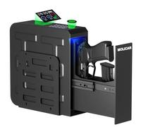 MOLICAR Cassaforte a cursore biometrico con schermo LCD di batteria per umidità temporanea, cassaforte per pistola da comodino singolo, con 3 modalità di accesso rapido, per comodino, letto, scrivania