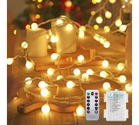 Molicar Catena luminosa a batteria, per interni, luce bianca calda, 5 m, 40 LED, per soggiorno, camera da letto, balcone, tenda, gazebo, decorazione natalizia per interni