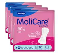 MoliCare Lady Pad 1,5 gocce ultra discreti per donne senza profumo, inserti sottili e flessibili per incontinenza leggera, neutralizzanti gli odori, 12 pezzi (Confezione da 4)