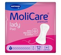 MoliCare Lady Pad 1 goccia ultra discreta per donne senza profumo, inserti sottili e flessibili per incontinenza leggera, neutralizzanti gli odori, 12 pezzi